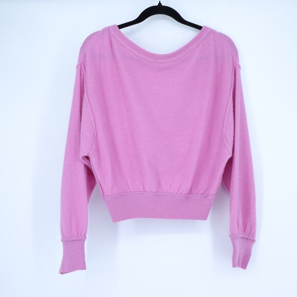 FREE PEOPLE Love Like This Cashmere Sweater Pink Pullover Long Sleeve Women's M - Picture 2 of 11